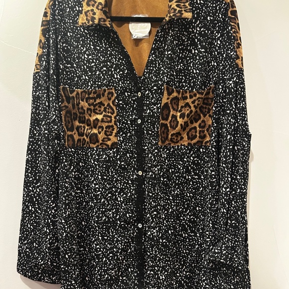 Cheetah Button Down Shirt - Picture 2 of 5